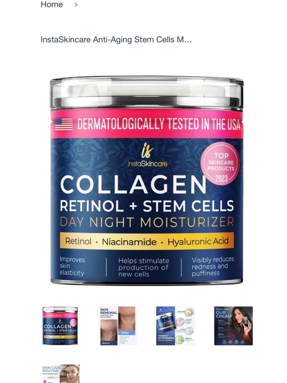 Collagen Retinol + Stem Cells Day Night Moisturizer - Blue/Pink